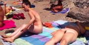 6542f7674e2aa Shiny body of hot nudist woman on beach